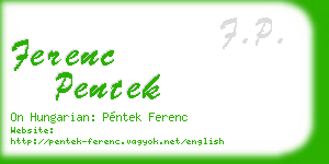 ferenc pentek business card